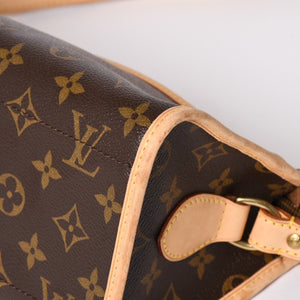 極美品 LOUIS VUITTON ルイヴィトン ポパンクール ロン ショルダーバッグ M40008 モノグラム ブラウン レザー PVC ゴールド金具 中古 4a003178