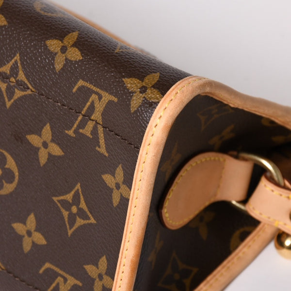 極美品 LOUIS VUITTON ルイヴィトン ポパンクール ロン ショルダーバッグ M40008 モノグラム ブラウン レザー PVC ゴールド金具 中古 4a003178