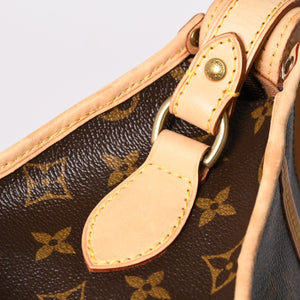 極美品 LOUIS VUITTON ルイヴィトン ポパンクール ロン ショルダーバッグ M40008 モノグラム ブラウン レザー PVC ゴールド金具 中古 4a003178
