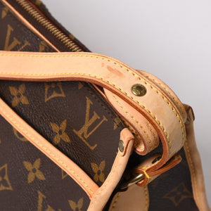 極美品 LOUIS VUITTON ルイヴィトン ポパンクール ロン ショルダーバッグ M40008 モノグラム ブラウン レザー PVC ゴールド金具 中古 4a003178