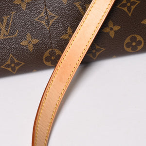極美品 LOUIS VUITTON ルイヴィトン ポパンクール ロン ショルダーバッグ M40008 モノグラム ブラウン レザー PVC ゴールド金具 中古 4a003178