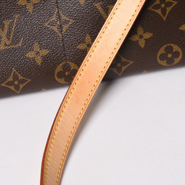 極美品 LOUIS VUITTON ルイヴィトン ポパンクール ロン ショルダーバッグ M40008 モノグラム ブラウン レザー PVC ゴールド金具 中古 4a003178