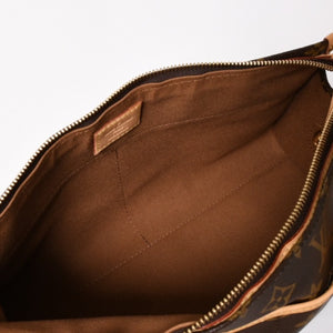 極美品 LOUIS VUITTON ルイヴィトン ポパンクール ロン ショルダーバッグ M40008 モノグラム ブラウン レザー PVC ゴールド金具 中古 4a003178