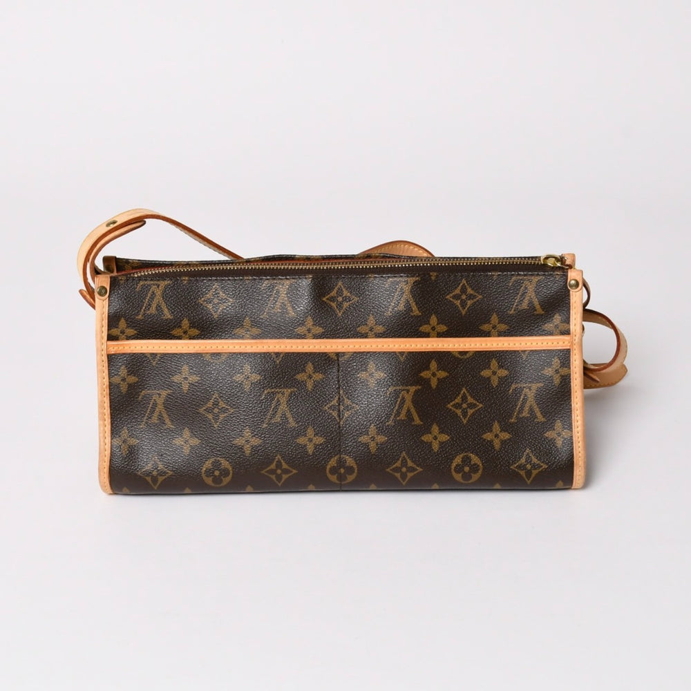 Very Good Condition LOUIS VUITTON Popincourt Long Shoulder Bag M40008 Monogram Brown Leather PVC Gold Hardware Used 4a003178
