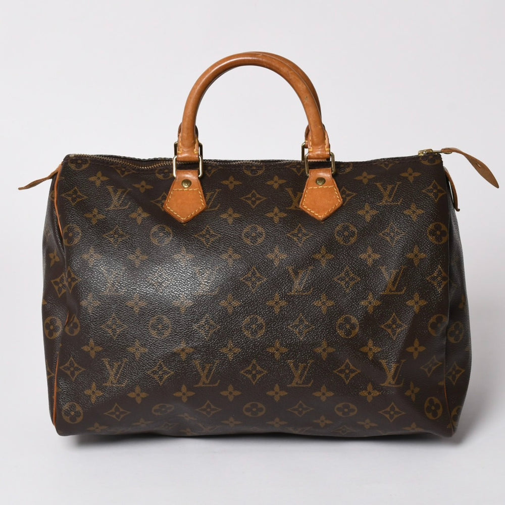 LOUIS VUITTON Monogram Speedy 35 M41524 Boston bag Brown Gold hardware Good condition Used 4a003177