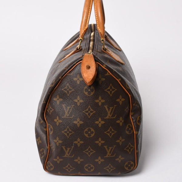 LOUIS VUITTON ルイヴィトン モノグラムスピーディ 35 M41524 ボストンバッグ ブラウン ゴールド金具 美品 中古 4a003177