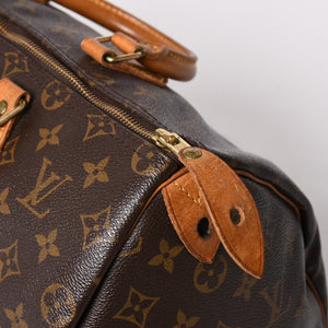 LOUIS VUITTON ルイヴィトン モノグラムスピーディ 35 M41524 ボストンバッグ ブラウン ゴールド金具 美品 中古 4a003177
