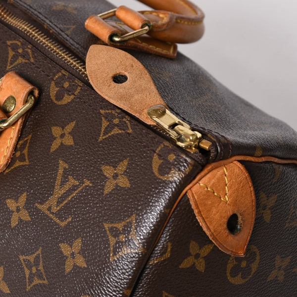 LOUIS VUITTON ルイヴィトン モノグラムスピーディ 35 M41524 ボストンバッグ ブラウン ゴールド金具 美品 中古 4a003177