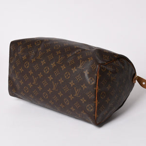 LOUIS VUITTON ルイヴィトン モノグラムスピーディ 35 M41524 ボストンバッグ ブラウン ゴールド金具 美品 中古 4a003177
