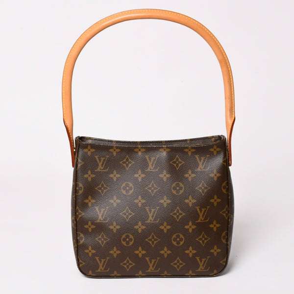 極美品 LOUIS VUITTON ルイヴィトン ルーピングMM ワンショルダーバッグ M51146 モノグラム PVC レザー ブラウン ゴールド金具 中古 4a003181