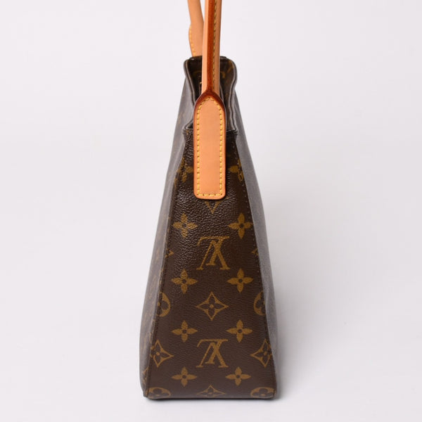 極美品 LOUIS VUITTON ルイヴィトン ルーピングMM ワンショルダーバッグ M51146 モノグラム PVC レザー ブラウン ゴールド金具 中古 4a003181