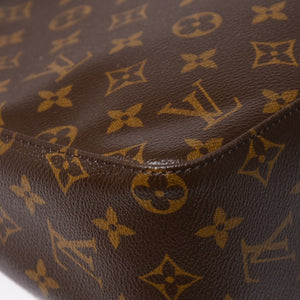 極美品 LOUIS VUITTON ルイヴィトン ルーピングMM ワンショルダーバッグ M51146 モノグラム PVC レザー ブラウン ゴールド金具 中古 4a003181