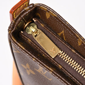 極美品 LOUIS VUITTON ルイヴィトン ルーピングMM ワンショルダーバッグ M51146 モノグラム PVC レザー ブラウン ゴールド金具 中古 4a003181