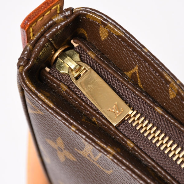 極美品 LOUIS VUITTON ルイヴィトン ルーピングMM ワンショルダーバッグ M51146 モノグラム PVC レザー ブラウン ゴールド金具 中古 4a003181