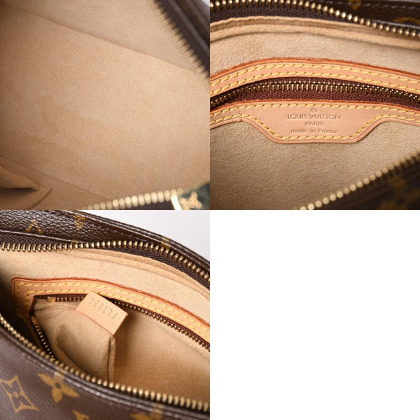 極美品 LOUIS VUITTON ルイヴィトン ルーピングMM ワンショルダーバッグ M51146 モノグラム PVC レザー ブラウン ゴールド金具 中古 4a003181
