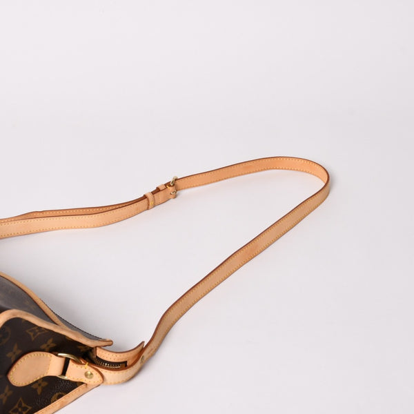 極美品 LOUIS VUITTON ルイヴィトン ポパンクール ロン ショルダーバッグ M40008 モノグラム ブラウン レザー PVC ゴールド金具 中古 4a003178