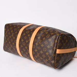 極美品 LOUIS VUITTON ルイヴィトン ボストンバッグ キーポルバンドリエール45 モノグラム M41418 ブラウン ゴールド金具 中古 4a003187