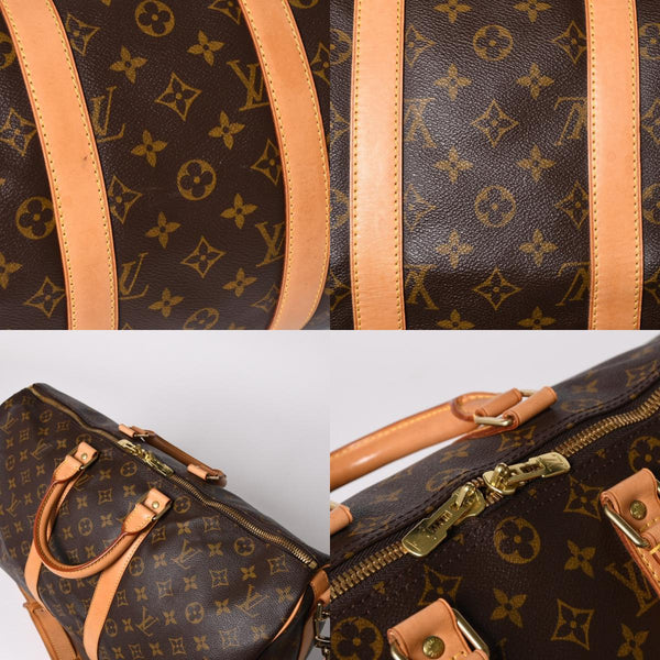 極美品 LOUIS VUITTON ルイヴィトン ボストンバッグ キーポルバンドリエール45 モノグラム M41418 ブラウン ゴールド金具 中古 4a003187