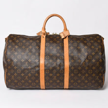 Load image into Gallery viewer, LOUIS VUITTON ルイヴィトン モノグラム キーポルバンドリエール55 2WAY ボストンバック M41414 ブラウン キャンバス 美品 中古 4a002948