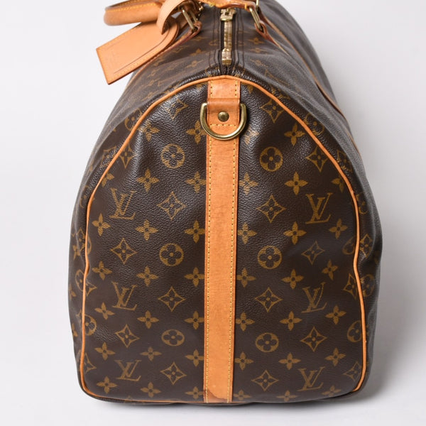 LOUIS VUITTON ルイヴィトン モノグラム キーポルバンドリエール55 2WAY ボストンバック M41414 ブラウン キャンバス 美品 中古 4a002948