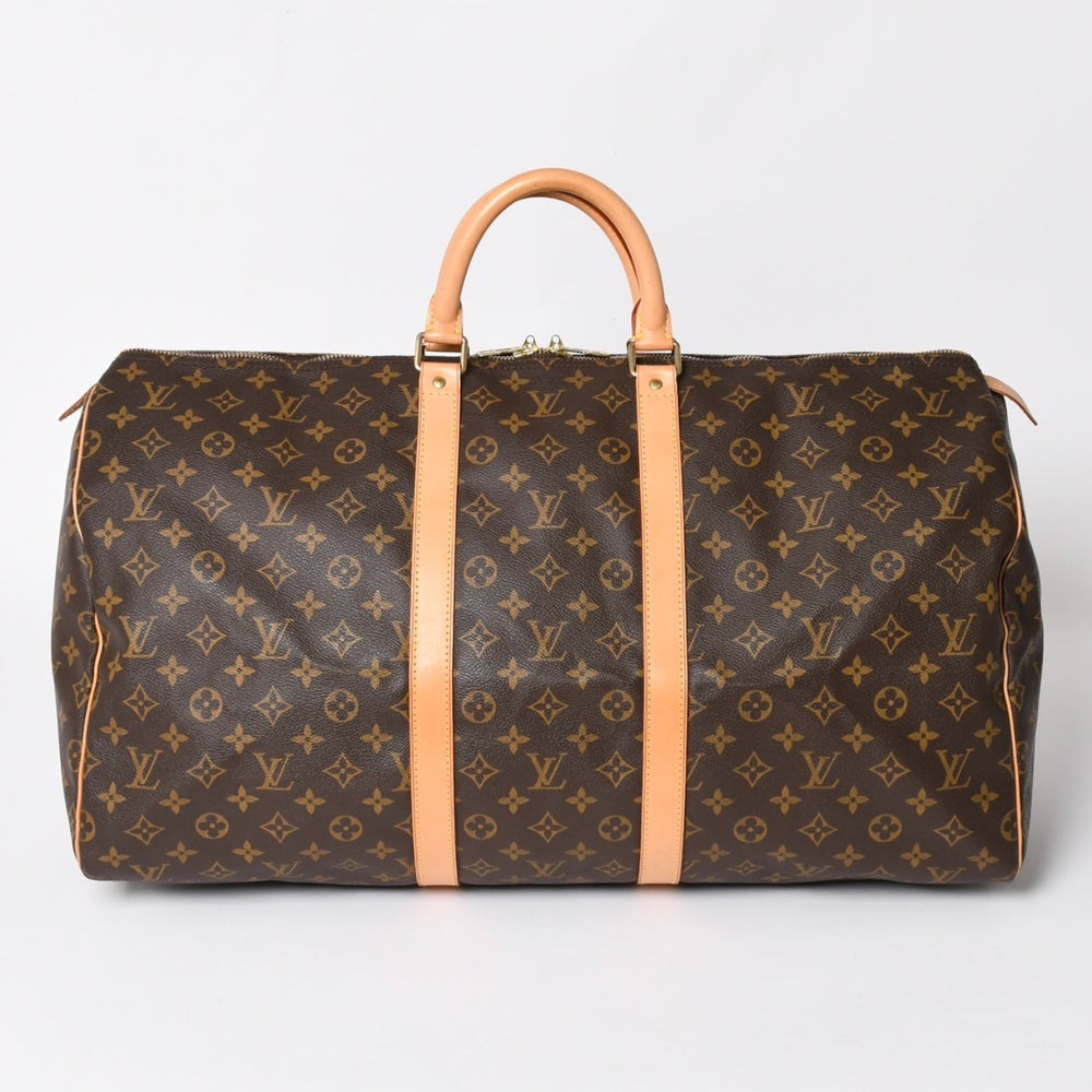 Very good condition LOUIS VUITTON Keepall 55 Boston bag M41414 Monogram Brown Gold hardware Used 4a003186