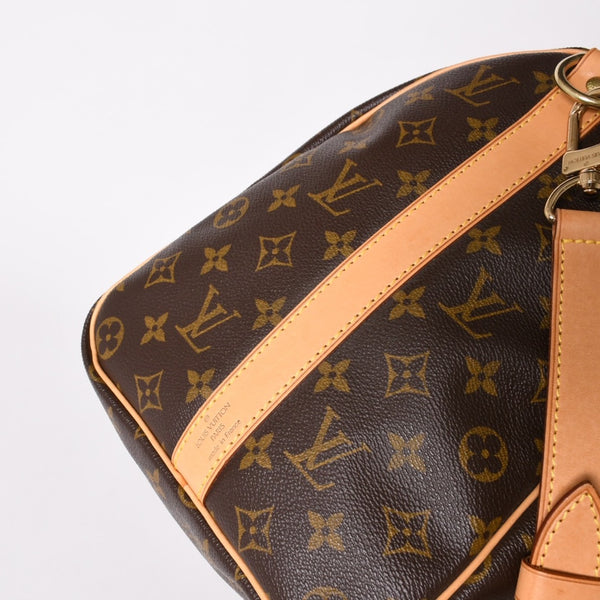 極美品 LOUIS VUITTON ルイヴィトン ボストンバッグ キーポルバンドリエール45 モノグラム M41418 ブラウン ゴールド金具 中古 4a003187