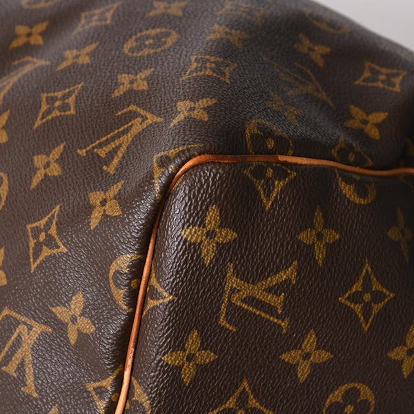 極美品 LOUIS VUITTON ルイヴィトン キーポル55 ボストンバッグ M41414 モノグラム ブラウン ゴールド金具 中古 4a003186