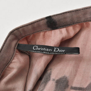 極美品 Christian Dior クリスチャンディオール Tie&Dior タイダイ染めデニムプリーツスカート 絞り染め 淡いピンク 34サイズ 022J04A3158 中古 4a003195