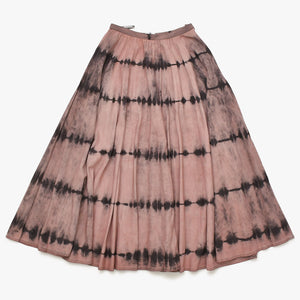 極美品 Christian Dior クリスチャンディオール Tie&Dior タイダイ染めデニムプリーツスカート 絞り染め 淡いピンク 34サイズ 022J04A3158 中古 4a003195