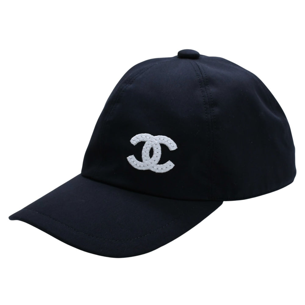 新品未使用 CHANEL シャネル ベースボールキャップ AA9698 フリーサイズ ココマーク ブラック コットン 総柄 中古 4a002901