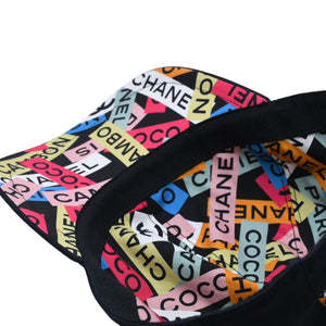 新品未使用 CHANEL シャネル ベースボールキャップ AA9698 フリーサイズ ココマーク ブラック コットン 総柄 中古 4a002901