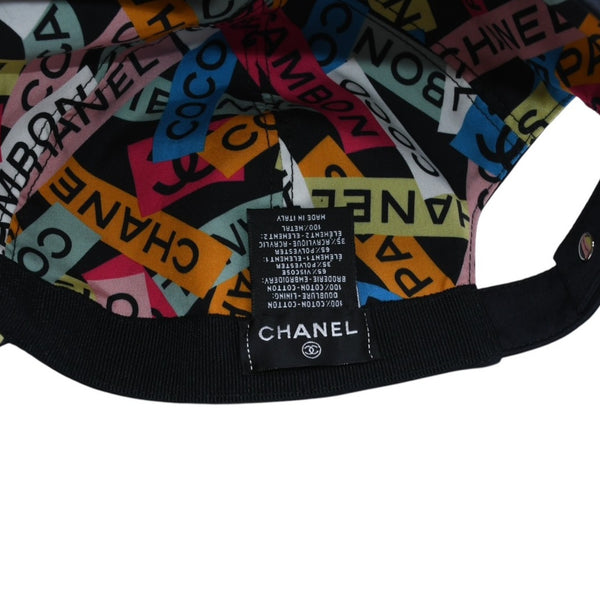 新品未使用 CHANEL シャネル ベースボールキャップ AA9698 フリーサイズ ココマーク ブラック コットン 総柄 中古 4a002901