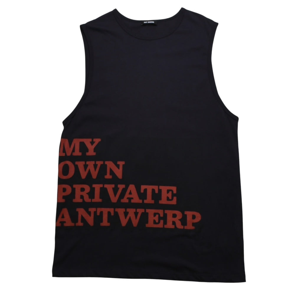 Very good condition RAF SIMONS Sleeveless cut and sew 20SS Navy Red 201-146B 100% Cotton Used 4a003164