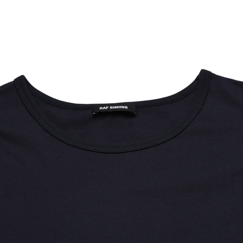 極美品 RAF SIMONS ラフシモンズ ノースリーブカットソー 20SS ネイビー レッド 201-146B コットン100% 中古 4a003164