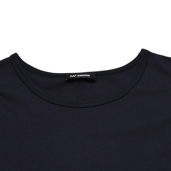 極美品 RAF SIMONS ラフシモンズ ノースリーブカットソー 20SS ネイビー レッド 201-146B コットン100% 中古 4a003164