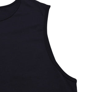 極美品 RAF SIMONS ラフシモンズ ノースリーブカットソー 20SS ネイビー レッド 201-146B コットン100% 中古 4a003164