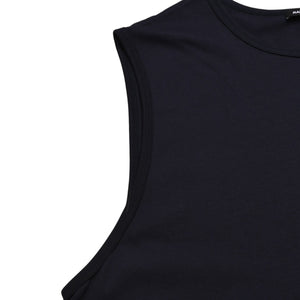 極美品 RAF SIMONS ラフシモンズ ノースリーブカットソー 20SS ネイビー レッド 201-146B コットン100% 中古 4a003164