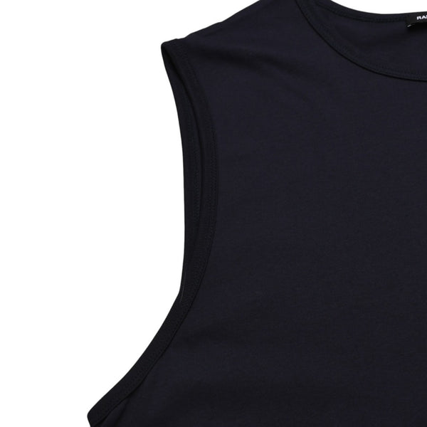 極美品 RAF SIMONS ラフシモンズ ノースリーブカットソー 20SS ネイビー レッド 201-146B コットン100% 中古 4a003164