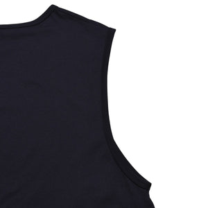 極美品 RAF SIMONS ラフシモンズ ノースリーブカットソー 20SS ネイビー レッド 201-146B コットン100% 中古 4a003164