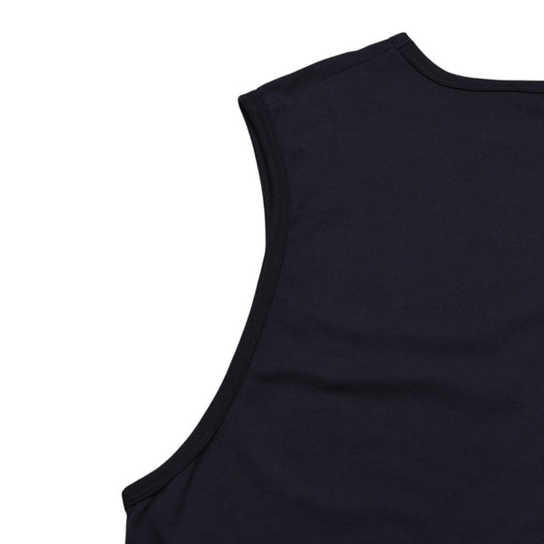 極美品 RAF SIMONS ラフシモンズ ノースリーブカットソー 20SS ネイビー レッド 201-146B コットン100% 中古 4a003164