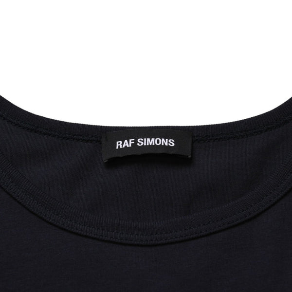 極美品 RAF SIMONS ラフシモンズ ノースリーブカットソー 20SS ネイビー レッド 201-146B コットン100% 中古 4a003164
