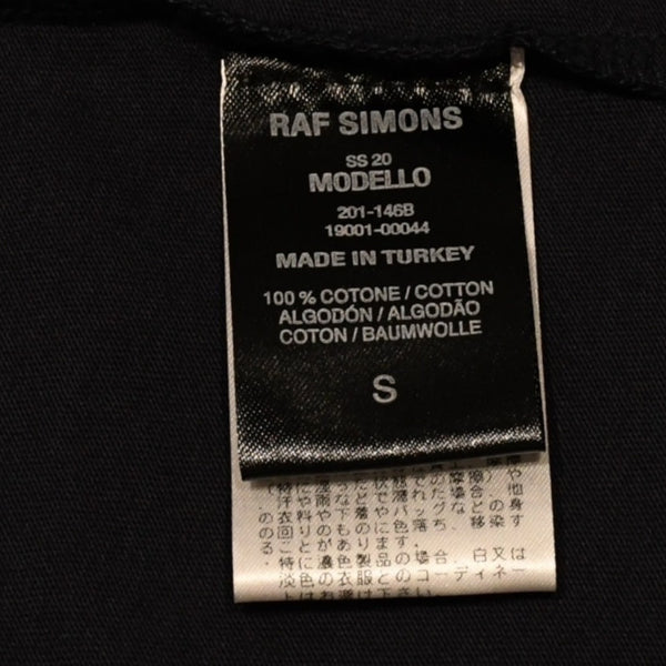 極美品 RAF SIMONS ラフシモンズ ノースリーブカットソー 20SS ネイビー レッド 201-146B コットン100% 中古 4a003164