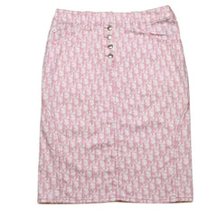 極美品 Christian Dior クリスチャンディオール ライトストーン ミニスカート ピンク 4P12033501 中古 4a003168
