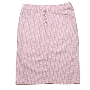 極美品 Christian Dior クリスチャンディオール ライトストーン ミニスカート ピンク 4P12033501 中古 4a003168