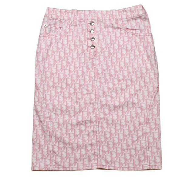 極美品 Christian Dior クリスチャンディオール ライトストーン ミニスカート ピンク 4P12033501 中古 4a003168