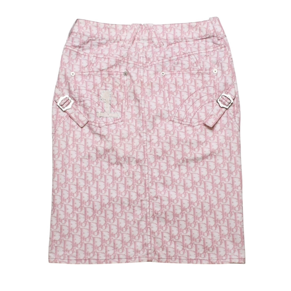 極美品 Christian Dior クリスチャンディオール ライトストーン ミニスカート ピンク 4P12033501 中古 4a003168
