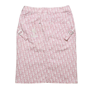 極美品 Christian Dior クリスチャンディオール ライトストーン ミニスカート ピンク 4P12033501 中古 4a003168
