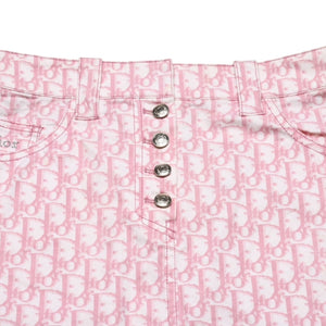 極美品 Christian Dior クリスチャンディオール ライトストーン ミニスカート ピンク 4P12033501 中古 4a003168