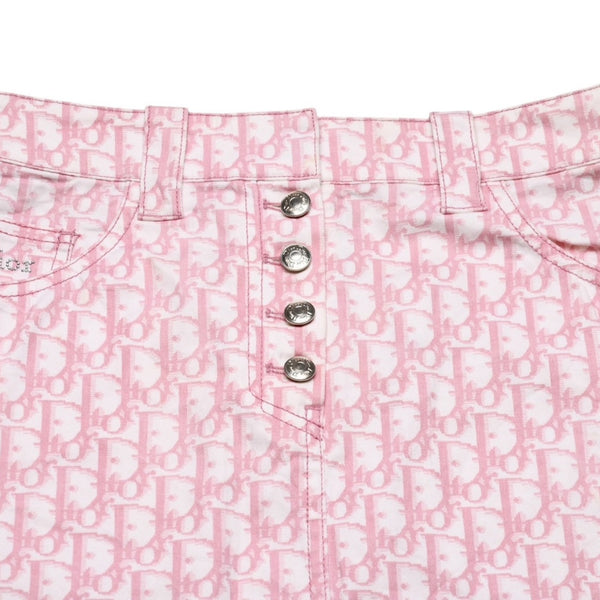 極美品 Christian Dior クリスチャンディオール ライトストーン ミニスカート ピンク 4P12033501 中古 4a003168