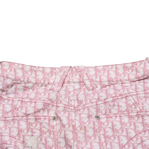 極美品 Christian Dior クリスチャンディオール ライトストーン ミニスカート ピンク 4P12033501 中古 4a003168